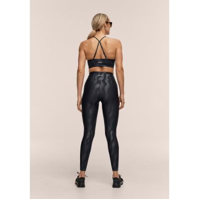 2. CASALL Damen-Leggings mit Hitzedruck und hohem Bund, Schwarz