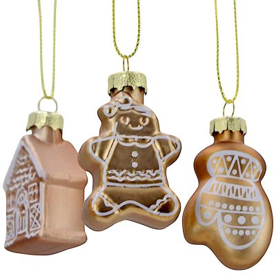 2. GLAS-BAUMSCHMUCK IN AUSSTECHERFORM, LEBKUCHEN, 12 STÜCK, BRAUNER MICA-EFFEKT
