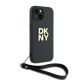 3. DKNY Wrist Strap Stock Logo Hülle für iPhone 14 / 15 / 13 – Schwarz