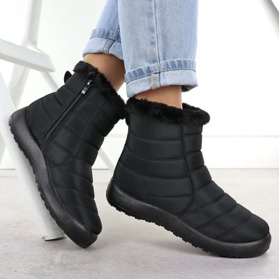 Damen-Schneestiefel, flach und gefüttert, schwarz, Potocki SU33069