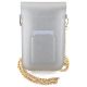 2. Hello Kitty Leder-Metall-Logo-Kettentasche – Silber