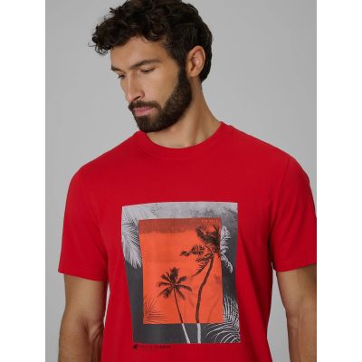 3. Herren-T-Shirt mit Aufdruck, regulär, Größe 4F 4FWSS26TTSHM3034-62S