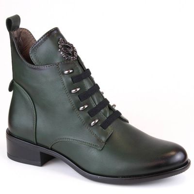 9. Jezzi W JEZ412B isolierte flache Stiefeletten, grün