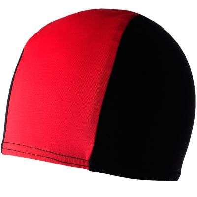 Crowell Lycra Badekappe-SR-Schwarz-Rot