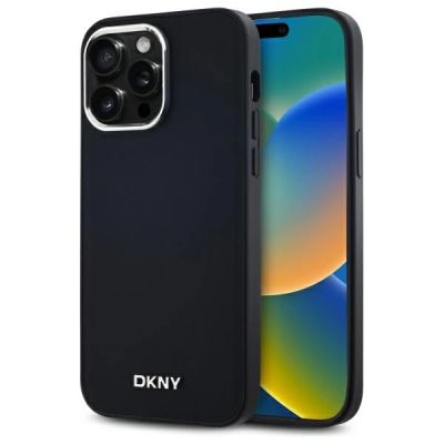 DKNY Plain Logo MagSafe Hülle für iPhone 14 Pro Max – Schwarz