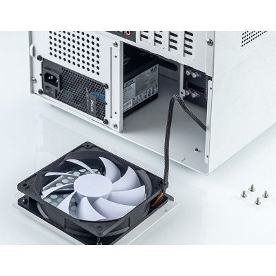 26. Jonsbo N4 WHITE Micro Tower Computer Security & Holders White