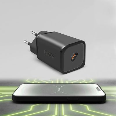 6. SBS TETRGAN1C65W 65-W-GaN-Wandladegerät mit Power Delivery – Schwarz