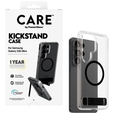5. CARE by PanzerGlass Urban Explorer Transparente Hülle mit schwarzem Qi für Samsung Galaxy S26 Ultra - transparent
