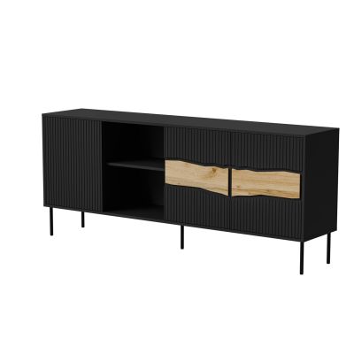 2. INSERTO 3D1W Kommode 190x40x80 schwarz + LED