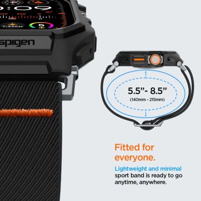 12. Spigen Lite Fit Pro Hülle mit Armband für Apple Watch Ultra 1/2 (49 mm) – mattschwarz