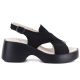 2. Schwarze Plateau-Sandalen aus Leder für Damen, Modell S.Barski 7005