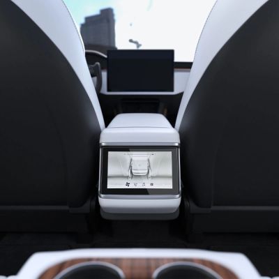 7. Spigen Glas.tR Schlankes gehärtetes Glas für Tesla Model X 2022 / Model S 2021 – Schwarz