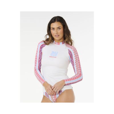 2. Damen Lycra RIP CURL Coastal Instinct UPF Langarmshirt, weiß