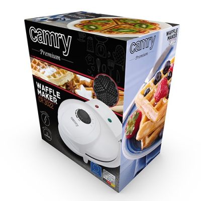 8. Camry CR 3022 Waffeleisen für 5 Waffeln, Schwarz/Weiß, 1000 W