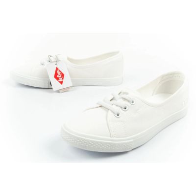 8. Lee Cooper Damenschuhe, sportliche weiße Slip-On-Ballerinas