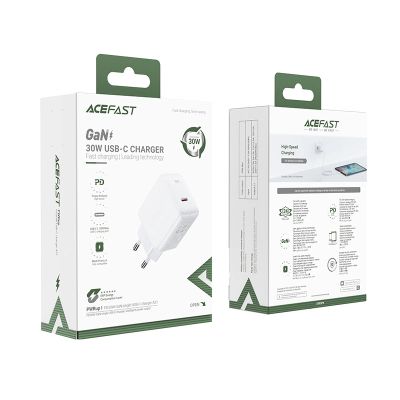 5. Acefast Ladegerät GaN USB Typ C 30W, PD, QC 3.0, AFC, FCP weiß (A21 weiß)