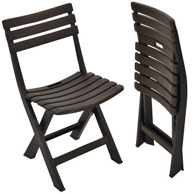 15. 4er-Set faltbare Cateringstühle aus Kunststoff, Komodo, Anthrazit
