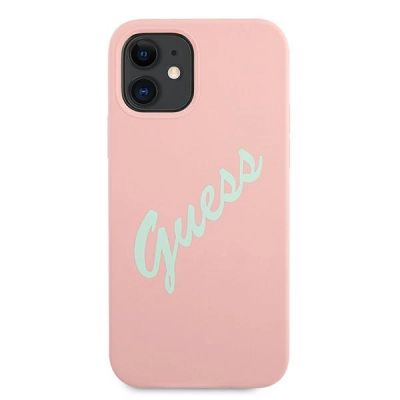 3. Guess GUHCP12SLSVSPG iPhone 12 mini 5.4" rose grün/grün pink Hardcase Silikon Vintage