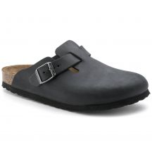 Birkenstock Boston Black Damen/Herren Clogs, geöltes Leder, schmale Slipper (0059463)