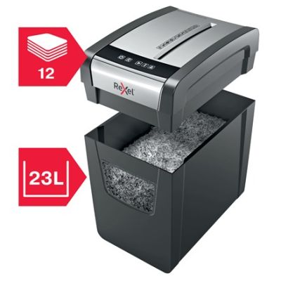 7. Rexel Momentum X312-SL Slimline Aktenvernichter, 12 Blatt, 23-Liter-Auffangbehälter