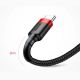10. Baseus Cafule Cable strapazierfähiges Nylonkabel USB / USB-C QC3.0 2A 3M schwarz-rot (CATKLF-U91)