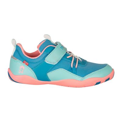 8. Trollkids Skaland Barfußwanderschuhe Hafenblau/Aquamarin Nebel/Rosa Pfingstrose