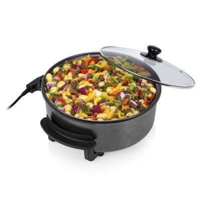 10. Tristar | Multifunktionale XL-Grillpfanne | PZ-9135 | Durchmesser 30 cm | Grill | 1500 W | Inkl. Deckel | Fester Griff | Schwarz