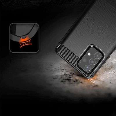 2. Carbon Case Flexibel Handyhülle TPU Schutzhülle für Samsung Galaxy A72 4G schwarz