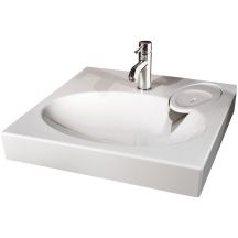 Waschbecken Claro + Siphon + Kleiderbügel 60 x 60 cm