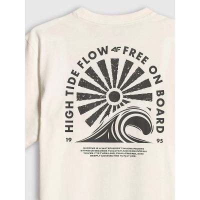 7. Lässiges Herren-T-Shirt mit Aufdruck 4F 4FRSS26TTSHM4296-11S