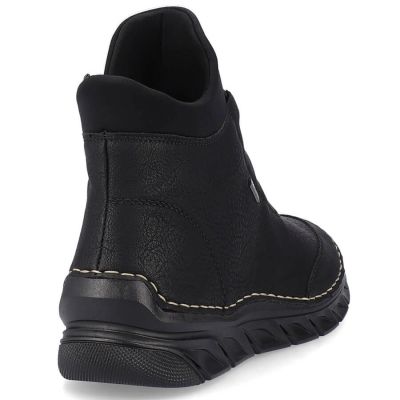 44. Gefütterte schwarze Damen-Ankle-Boots Rieker 55069-00
