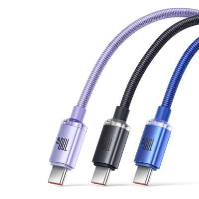 16. Baseus Crystal Shine Series Kabel USB-Kabel für schnelles Aufladen und Datenübertragung USB Typ A - USB Typ C 100W 2m Lila (CAJY000505)