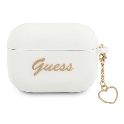 Guess GUAPLSCHSH AirPods Pro Cover weiß/weiß Silicone Charm Heart Collection