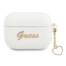 Guess GUAPLSCHSH AirPods Pro Cover weiß/weiß Silicone Charm Heart Collection