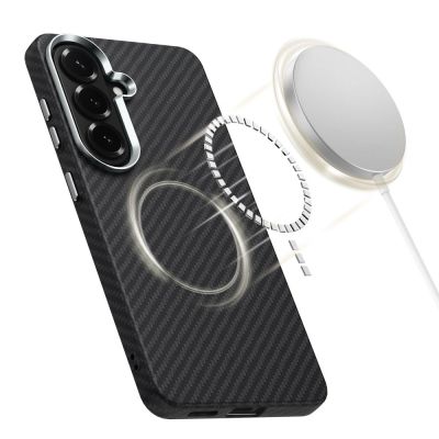 3. Tech-Protect Ion Carbon MagSafe Hülle für Samsung Galaxy S26 - Schwarz und Silber
