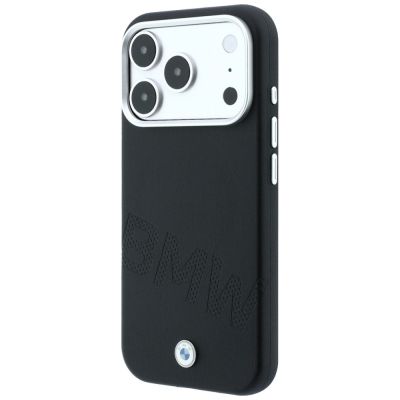2. BMW Logo mit schrägen Prägebuchstaben, MagSafe-Hülle für iPhone 18 Pro Max / 17 Pro Max – Schwarz