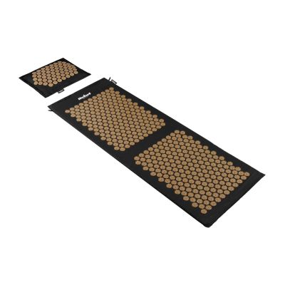 ECO Gesundheitsmatte mit Akupressurnoppen und Kissen, 130 x 50 cm, XXL, goldene Noppen, Rebel Active