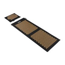 ECO Gesundheitsmatte mit Akupressurnoppen und Kissen, 130 x 50 cm, XXL, goldene Noppen, Rebel Active