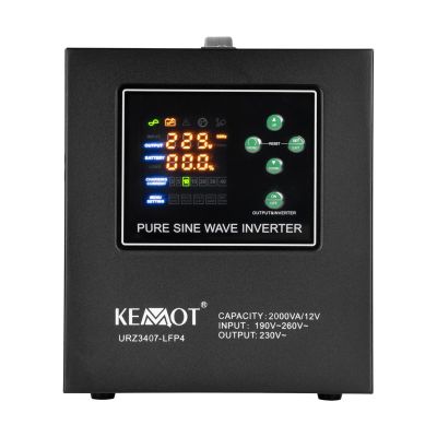 2. KEMOT PROsinus-2000 Notstromversorgung, reiner Sinuswellenwandler mit Ladefunktion 12 V 230 V 2000 VA/1200 W