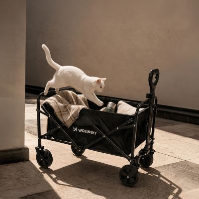 12. Wozinsky WZP-80 Strand-, Touristen- und Gartenwagen, robust, breite Räder, bis 80 kg - schwarz