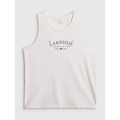 5. Ärmelloses Herren-T-Shirt mit Aufdruck, reguläre Passform, 4F 4FRSS26TSLEM331-10S