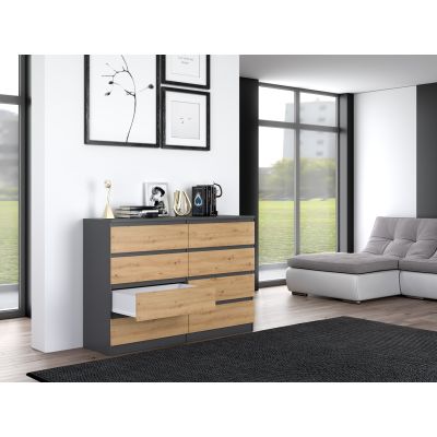 5. Kommode M8 140 138x40xH97 Anthrazit/Handwerker