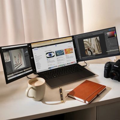 8. Mobile Pixels Trio 3 Pro – Set aus zwei tragbaren Monitoren, 14,1" IPS LCD, 60 Hz, 2240 × 1400p
