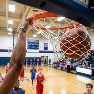 6. Basketballkorb-Ringnetz, weiß, 1 Stück / 12 Halter, PES 5, Netex