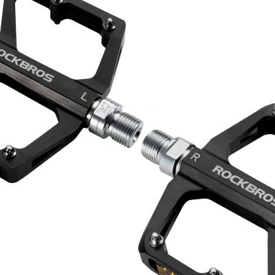 6. Rockbros K371 Reflektierende Aluminium-Fahrradpedale mit abgedichteten Lagern – Schwarz