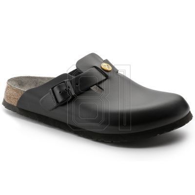 Birkenstock Boston ESD Black Damen Clogs, Naturleder, schmale medizinische Hausschuhe (0061368)