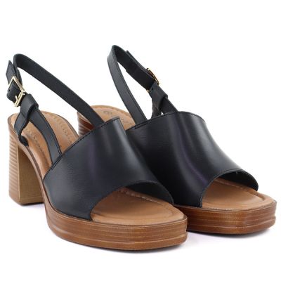 4. Schwarze Damen-Sandalen mit hohem Absatz, Modell Potocki 54324