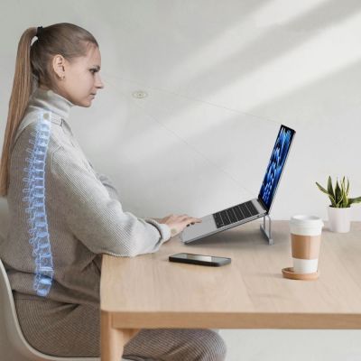 7. Tech-Protect ULS100 Ständer, universell für Laptops bis 16 Zoll – Silber