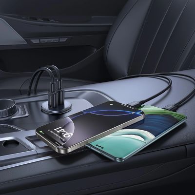 8. Baseus GoTrip 2 x USB-C 30W Autoladegerät - Schwarz