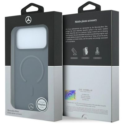 8. Mercedes Leder 3D MagSafe Hülle für iPhone 18 Pro Max / 17 Pro Max – Anthrazit